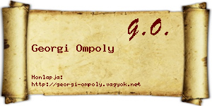 Georgi Ompoly névjegykártya